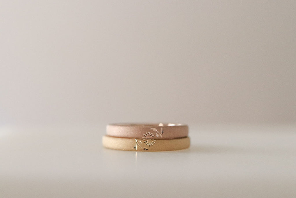 K18ひまわり彫刻リング3061K2506