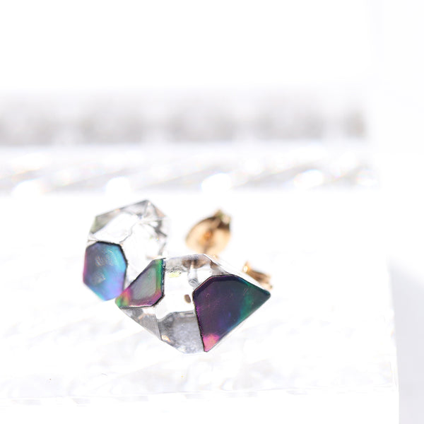 KARAFURU  RADEN  ハーキマークォーツと螺鈿のピアス　片耳用　箱付 RADEN(ハーキマーと螺鈿のピアス/イヤリング) – KARAFURU